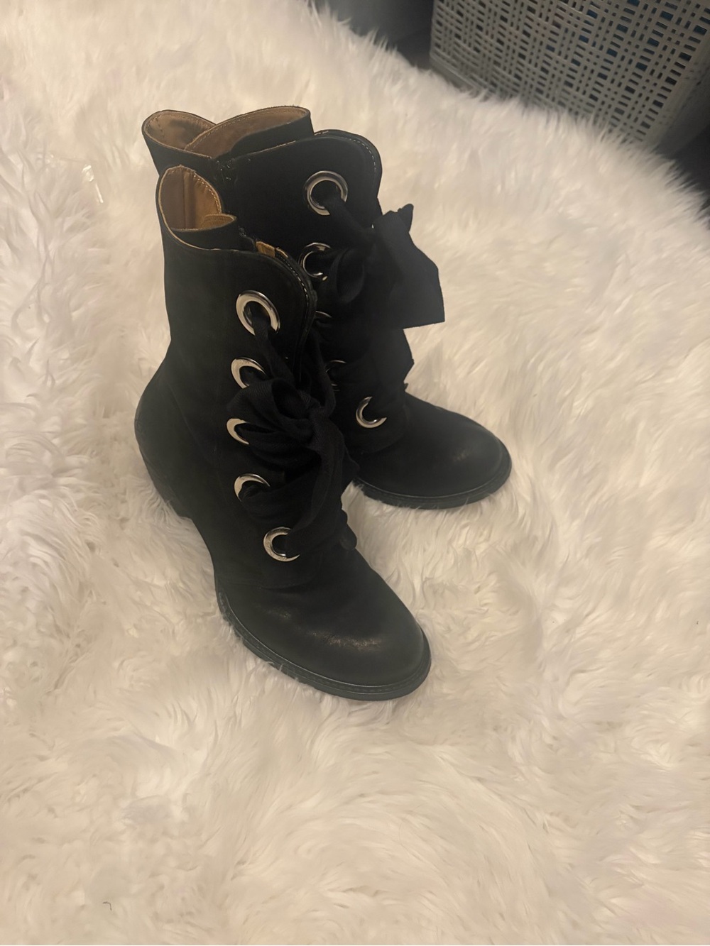 Black Lace-Up Women's Ankle Boots